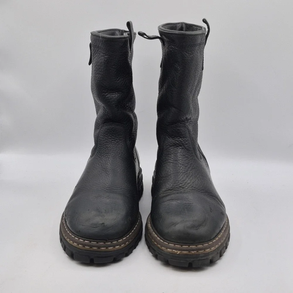 Blondo Snow Boots Winter Mens Size 9 Black Leather Wool Lined Pull On Canada‎